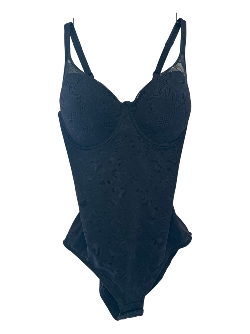 NWOT Never Worn Bali Black & Sheer Lace-Detail Shapewear Bodysuit 34DD